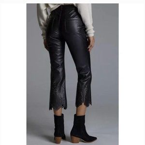 Anthropologie Laser-Cut Faux Leather Trousers (Size 2)
